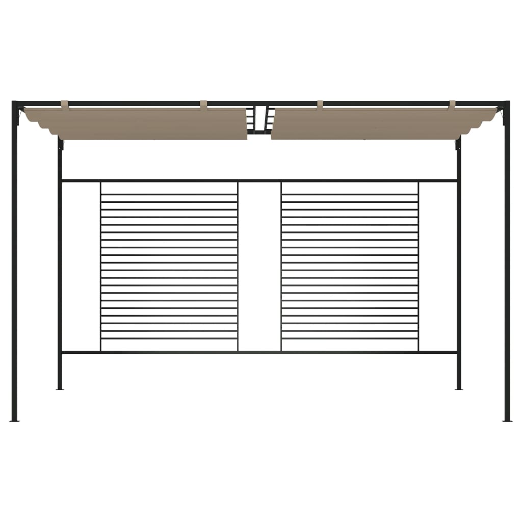 vidaXL Κιόσκι Γκρι / Μπεζ 3 x 4 x 2,3 εκ. 180 γρ./μ² με Συρόμενη Οροφή