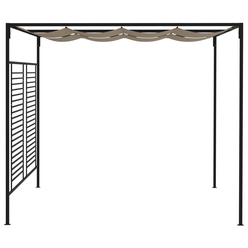 vidaXL Κιόσκι Γκρι / Μπεζ 3 x 4 x 2,3 εκ. 180 γρ./μ² με Συρόμενη Οροφή