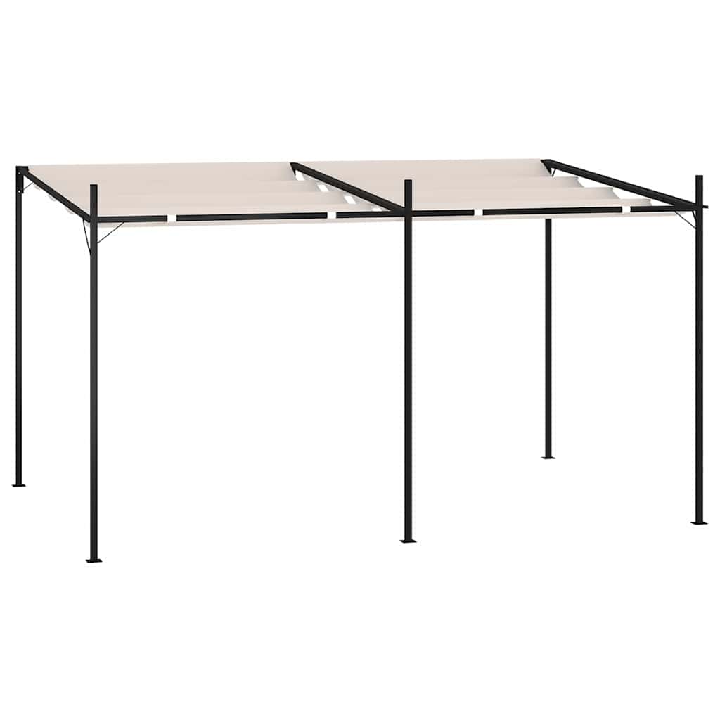 vidaXL Κιόσκι με Πτυσσόμενη Οροφή Κρεμ 400 x 300 x 233 εκ.