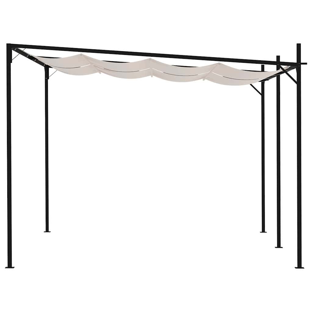 vidaXL Κιόσκι με Πτυσσόμενη Οροφή Κρεμ 400 x 300 x 233 εκ.