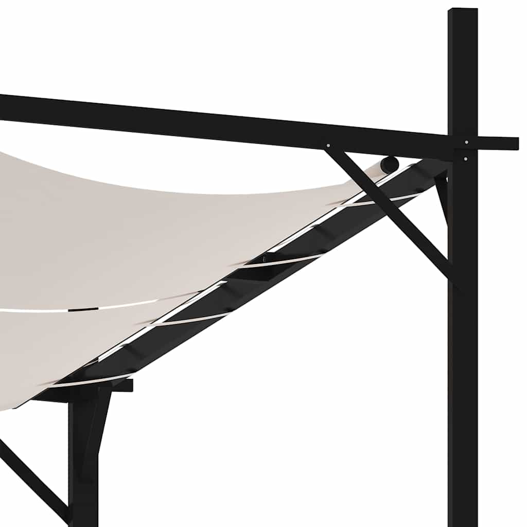 vidaXL Κιόσκι με Πτυσσόμενη Οροφή Κρεμ 600 x 300 x 233 εκ.