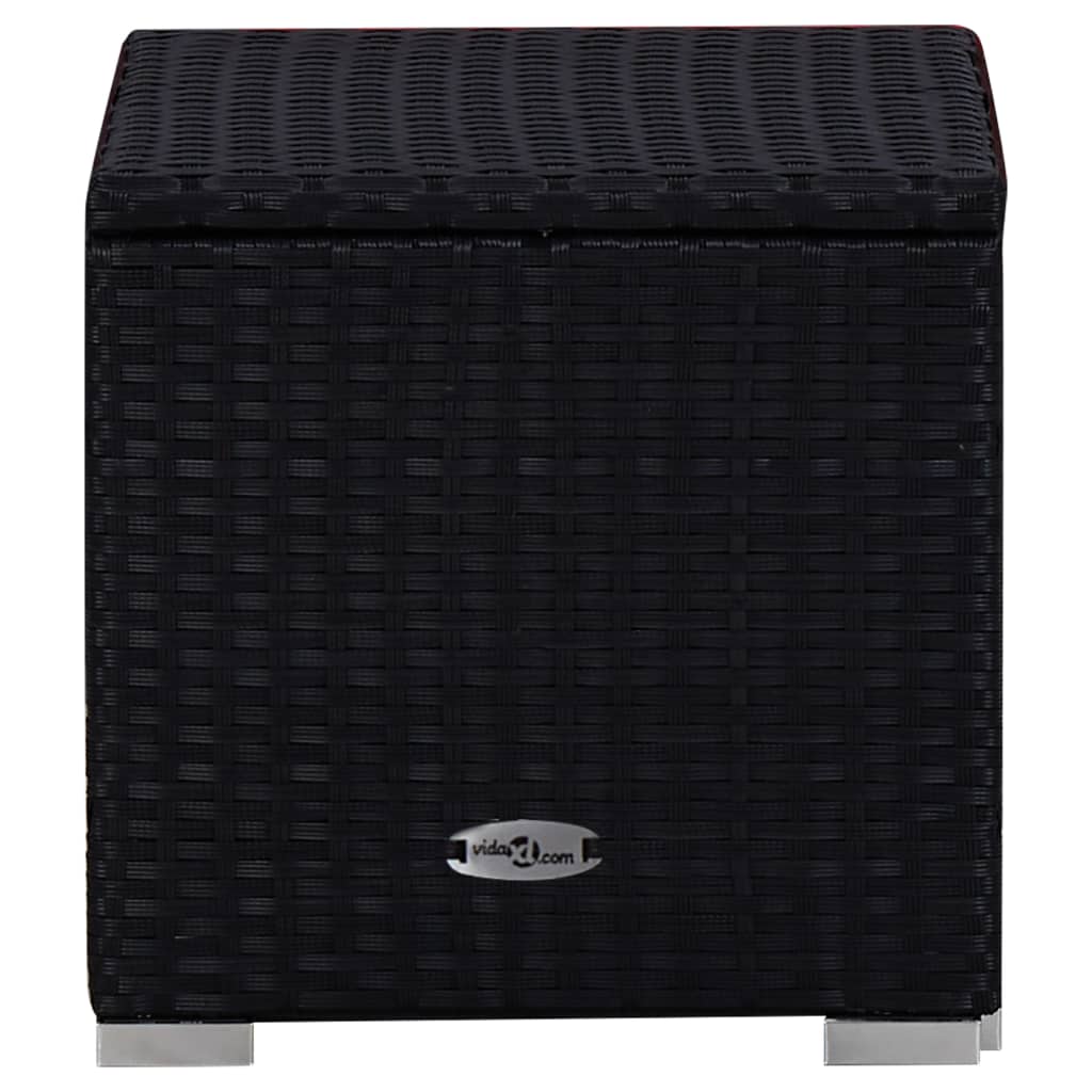 vidaXL Σετ Ξαπλώστρες με Τραπέζι 3 τεμ. Μαύρο από Συνθετικό Ρατάν