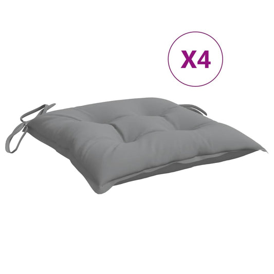 vidaXL Μαξιλάρια Καρέκλας 4 τεμ. Γκρι 50 x 50 x 7 εκ. Υφασμάτινα
