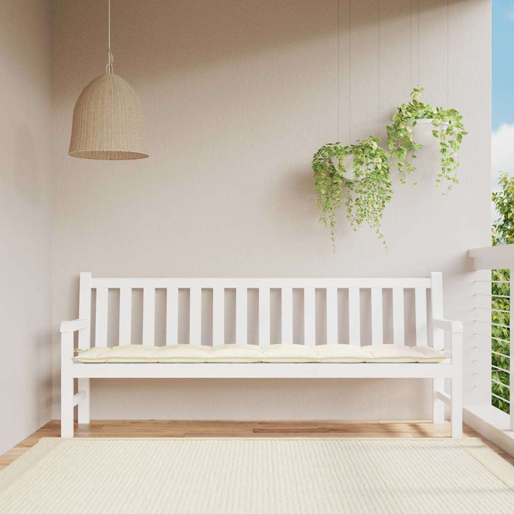 vidaXL Μαξιλάρι Πάγκου Κήπου Λευκό 200x50x7 εκ. Ύφασμα Oxford