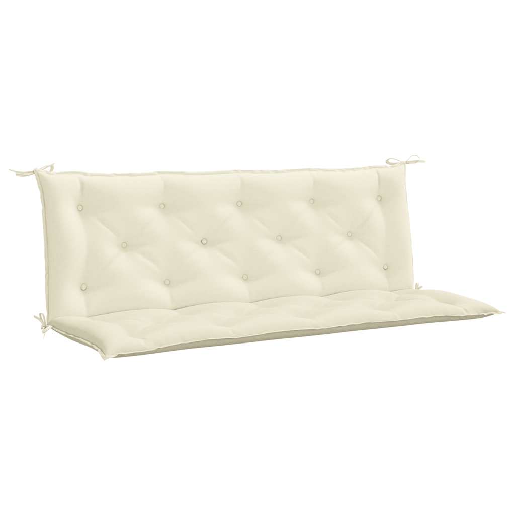 vidaXL Μαξιλάρι Πάγκου Κήπου Κρεμ Λευκό 150x(50+50)x7εκ. Ύφασμα Oxford