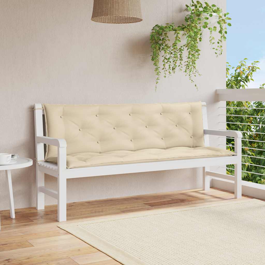 vidaXL Μαξιλάρι Πάγκου Κήπου Μπεζ 150x(50+50)x7 εκ. Ύφασμα Oxford
