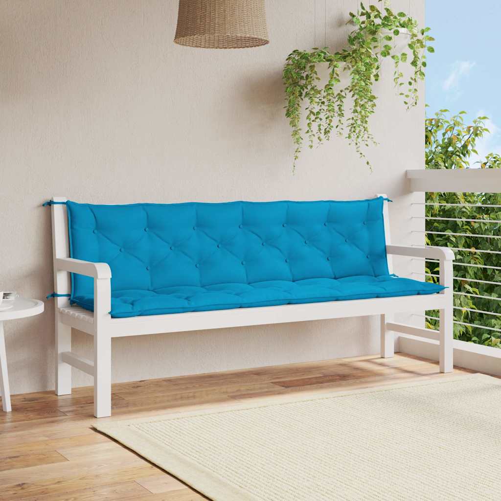 vidaXL Μαξιλάρι Πάγκου Κήπου Αν. Μπλε 200x(50+50)x7 εκ. Ύφασμα Oxford