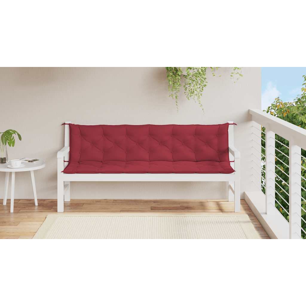 vidaXL Μαξιλάρι Πάγκου Κήπου Μπορντό 200x(50+50)x7 εκ. Ύφασμα Oxford