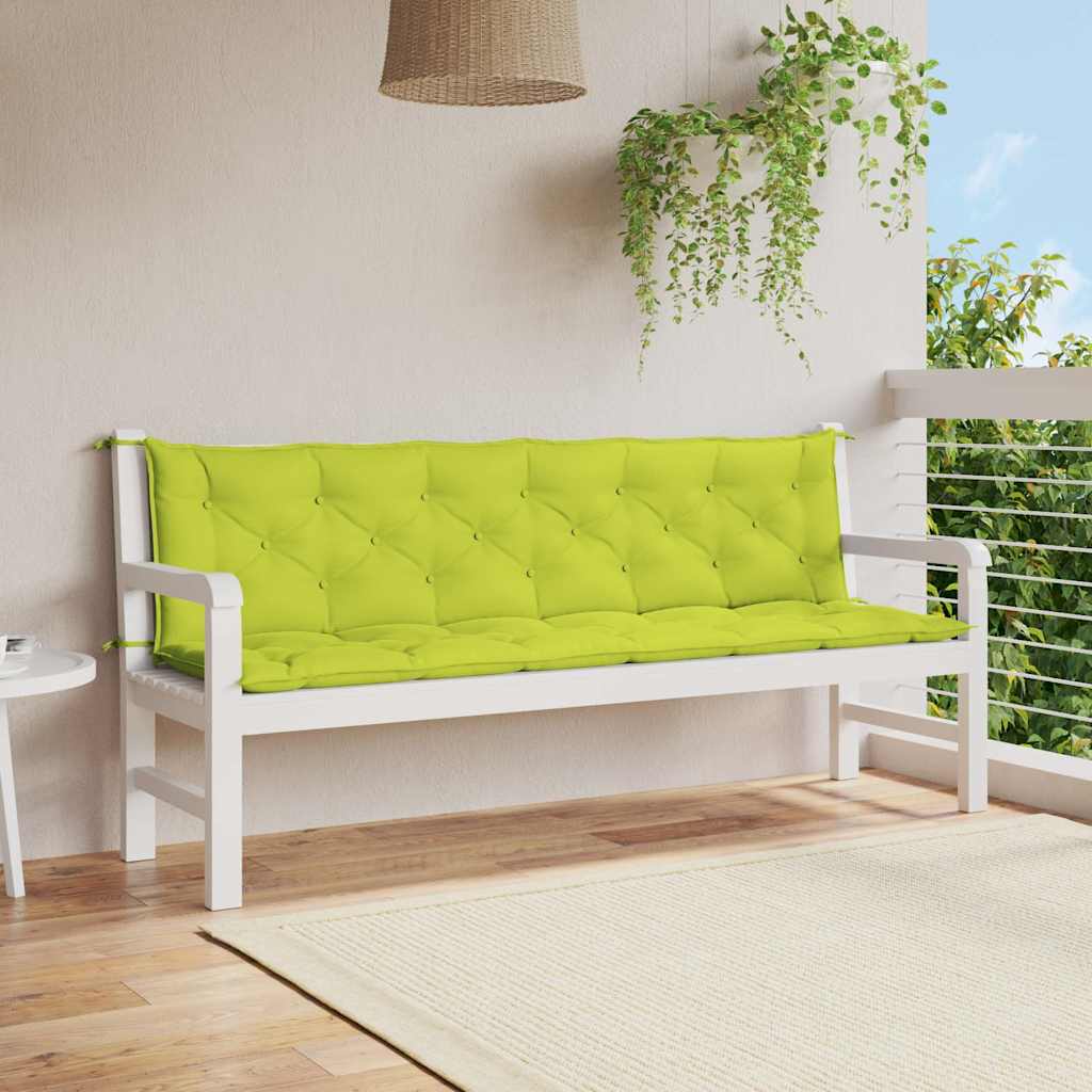 vidaXL Μαξιλάρι Πάγκου Κήπου Αν. Πράσινο 200x(50+50)x7εκ Ύφασμα Oxford