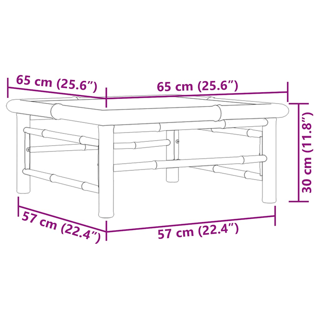 vidaXL Τραπέζι Κήπου 65 x 65 x 30 εκ. από Μπαμπού