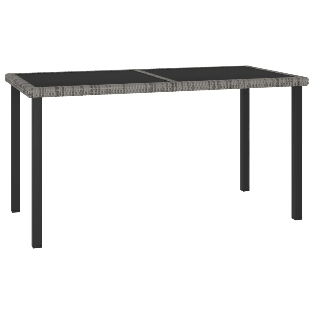 vidaXL Τραπεζαρία Κήπου Γκρι 140 x 70 x 73 εκ. από Συνθετικό Ρατάν