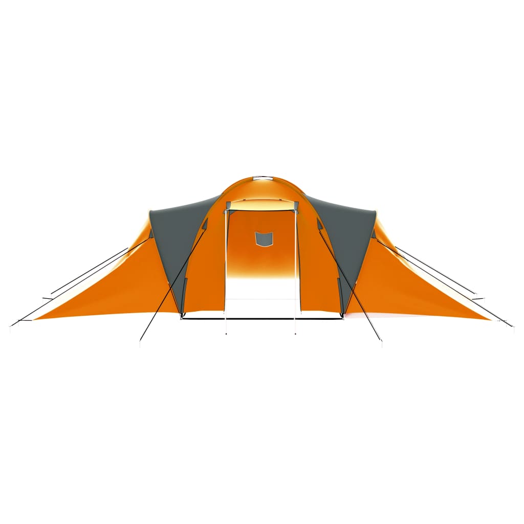 vidaXL Σκηνή Camping 9 Ατόμων Γκρι / Πορτοκαλί Υφασμάτινη