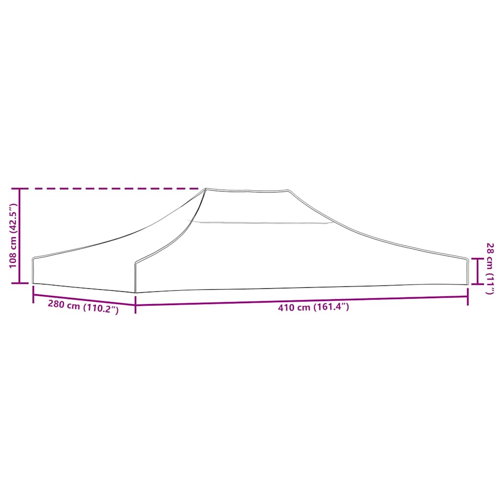 vidaXL Κάλυμμα Τέντας Εκδηλώσεων Taupe 4 x 3 μ. 270 γρ/μ²