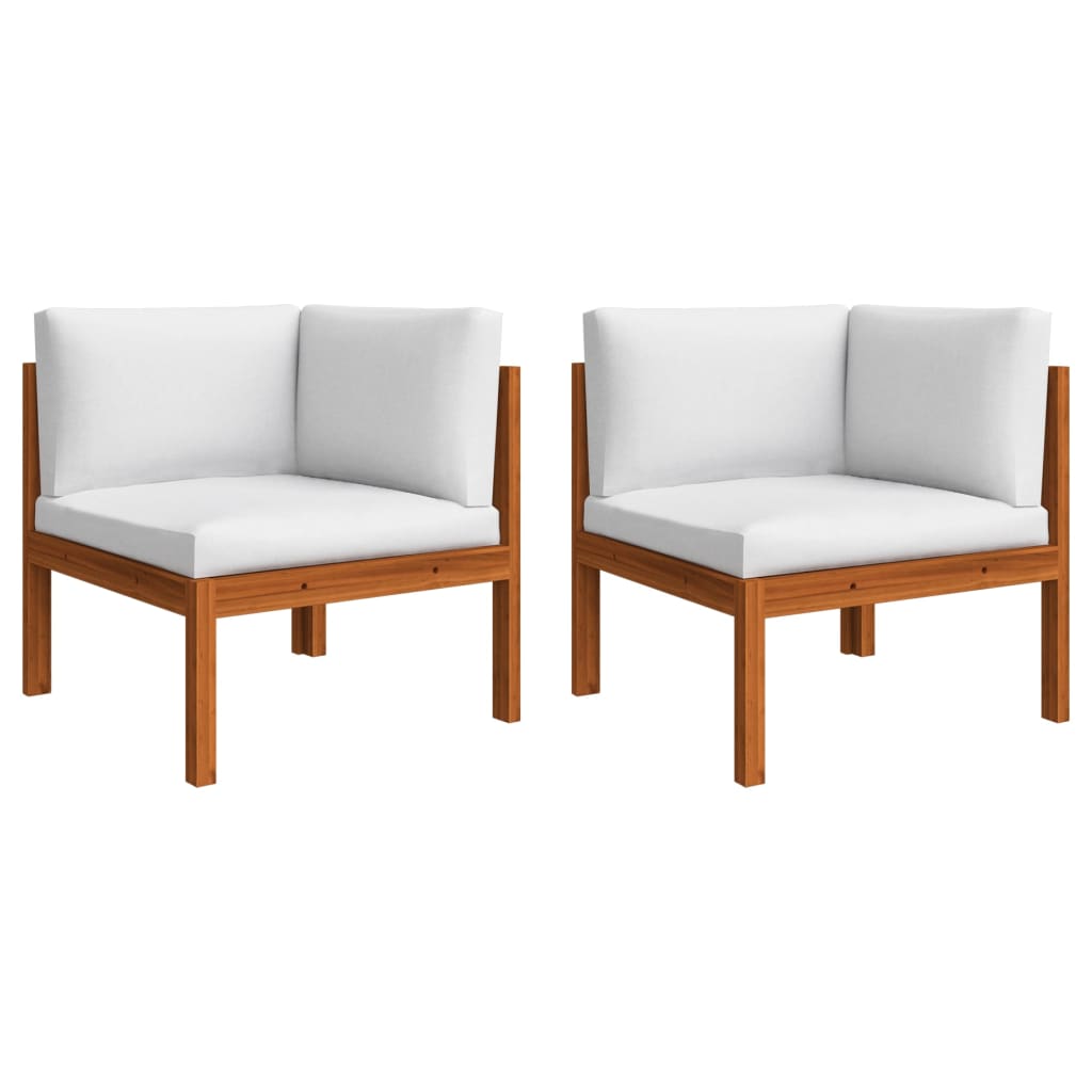 vidaXL Σετ Σαλόνι Κήπου 6 Τεμαχίων με Μαξιλάρια από Κρεμ Ξύλο Ακακίας & Σχοινί