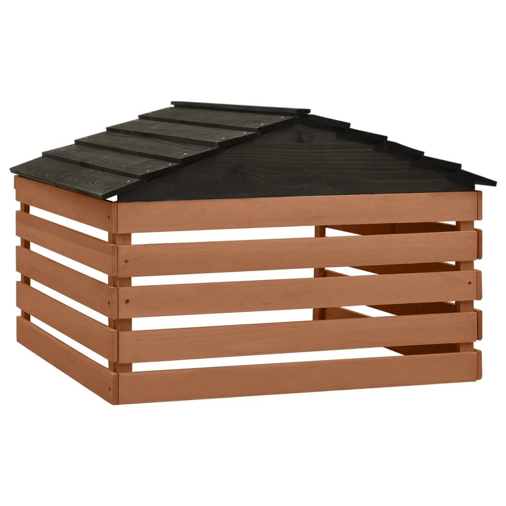 vidaXL Στέγαστρο για Ρομποτικό Χλοοκοπτικό Μαύρο/Καφέ 78 x 74 x 54 εκ.