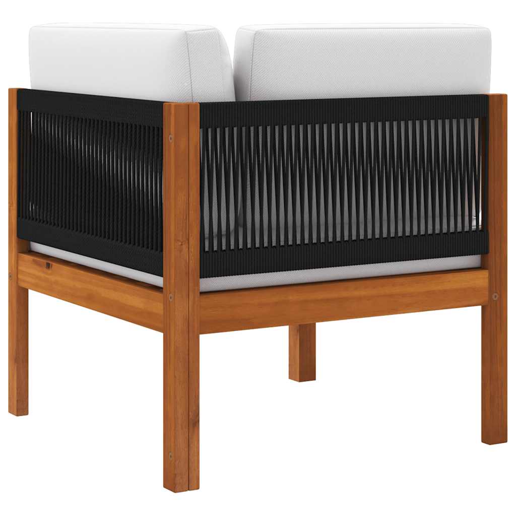 vidaXL Καναπές Κήπου Γωνιακός από Μασίφ Ξύλο Ακακίας με Μαξιλάρια