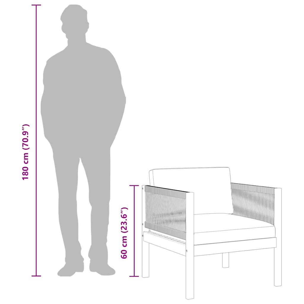 vidaXL Πολυθρόνα Κήπου από Μασίφ Ξύλο Ακακίας με Μαξιλάρι