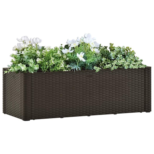 vidaXL Ζαρντινιέρα Κήπου Μόκα 100x43x33 εκ. με Αυτόματο Πότισμα