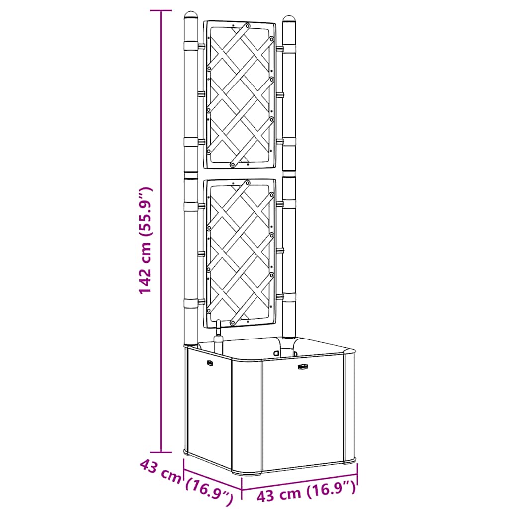 vidaXL Ζαρντινιέρα Κήπου Λευκή με Καφασωτό και Αυτόματο Πότισμα