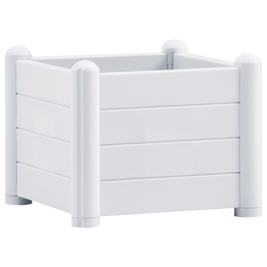 vidaXL Ζαρντινιέρα Υπερυψωμένη Λευκή 43 x 43 x 35 εκ. Πολυπροπυλένιο