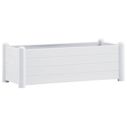 vidaXL Ζαρντινιέρα Υπερυψωμένη Λευκή 100 x 43 x 35 εκ. Πολυπροπυλένιο