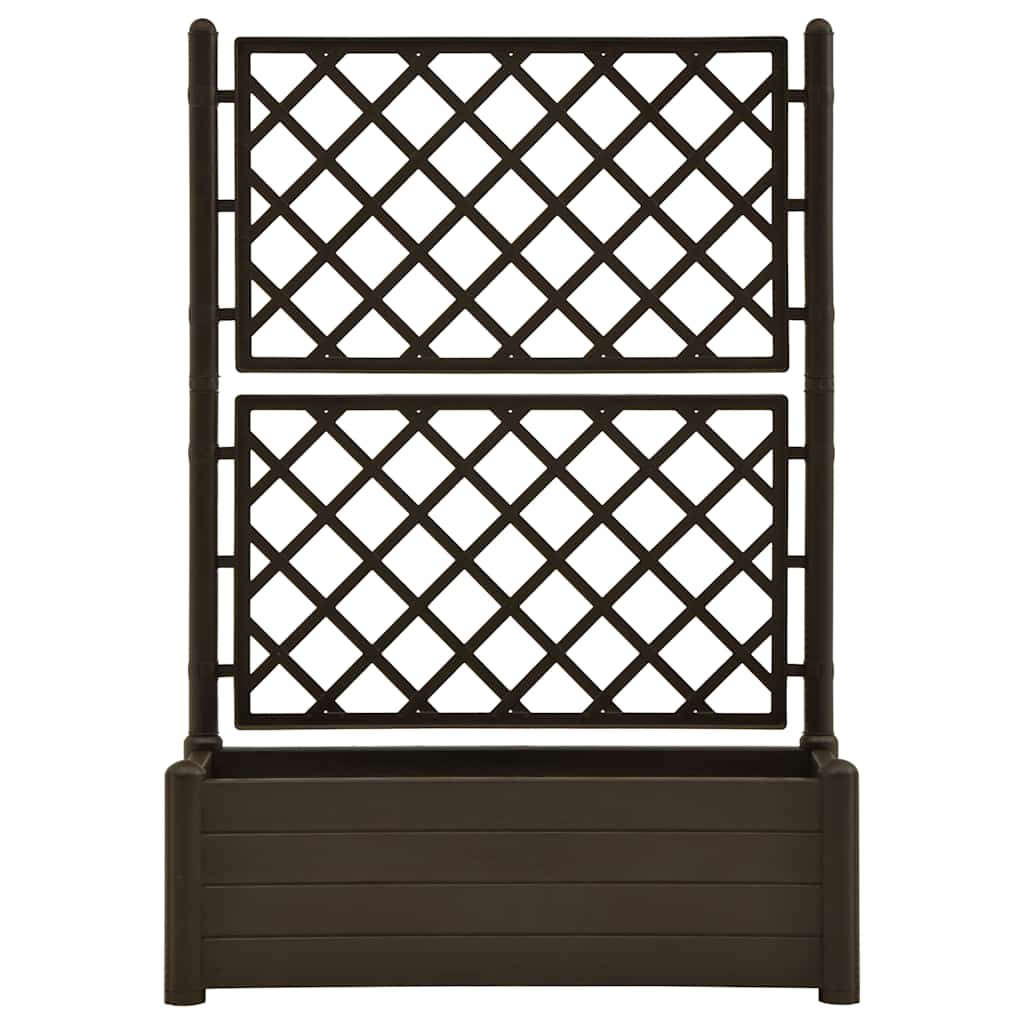 vidaXL Ζαρντινιέρα Κήπου με Καφασωτό Μόκα 100 x 43 x 142 εκ. από PP