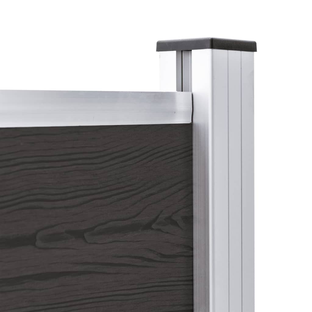 vidaXL Πάνελ Περίφραξης Μαύρο 175 x 105 εκ. από WPC