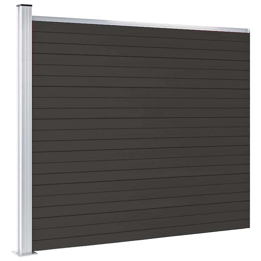 vidaXL Πάνελ Περίφραξης Μαύρο 175 x 146 εκ. από WPC