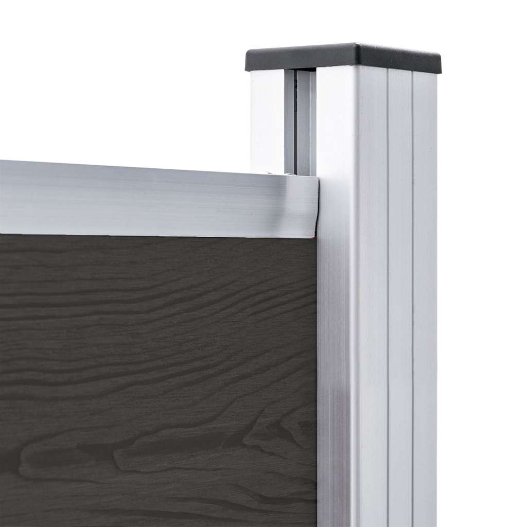 vidaXL Πάνελ Περίφραξης Μαύρο 175 x 146 εκ. από WPC