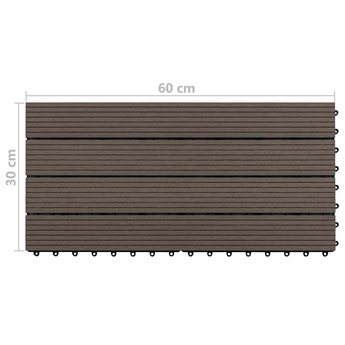 vidaXL Πλάκα Κατασκευής 6 pcs Σκούρο Καφέ 60 x 30 cm WPC