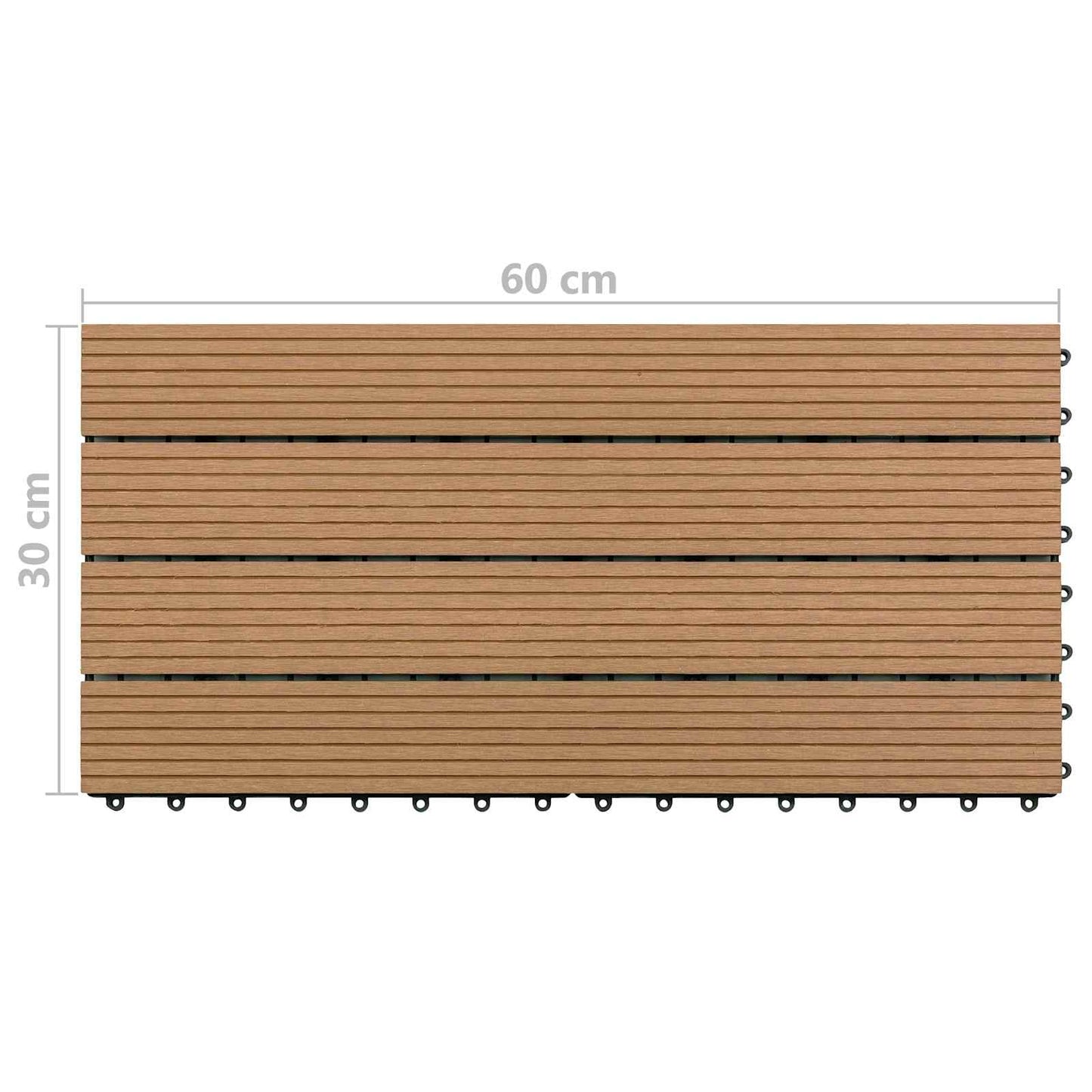 vidaXL Πλάκα Κατασκευής 6 pcs Καφέ 60 x 30 cm WPC