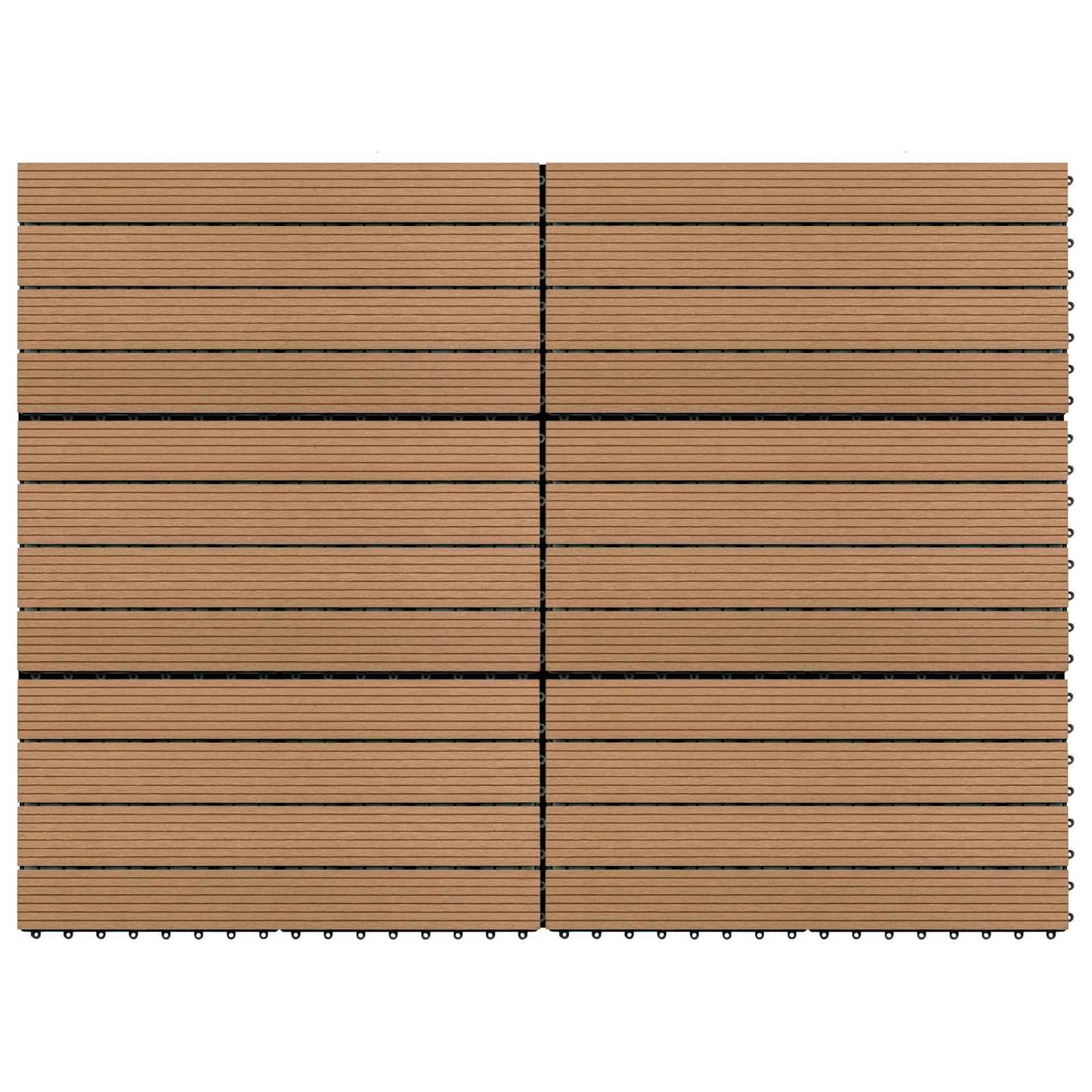vidaXL Πλάκα Κατασκευής 6 pcs Καφέ 60 x 30 cm WPC