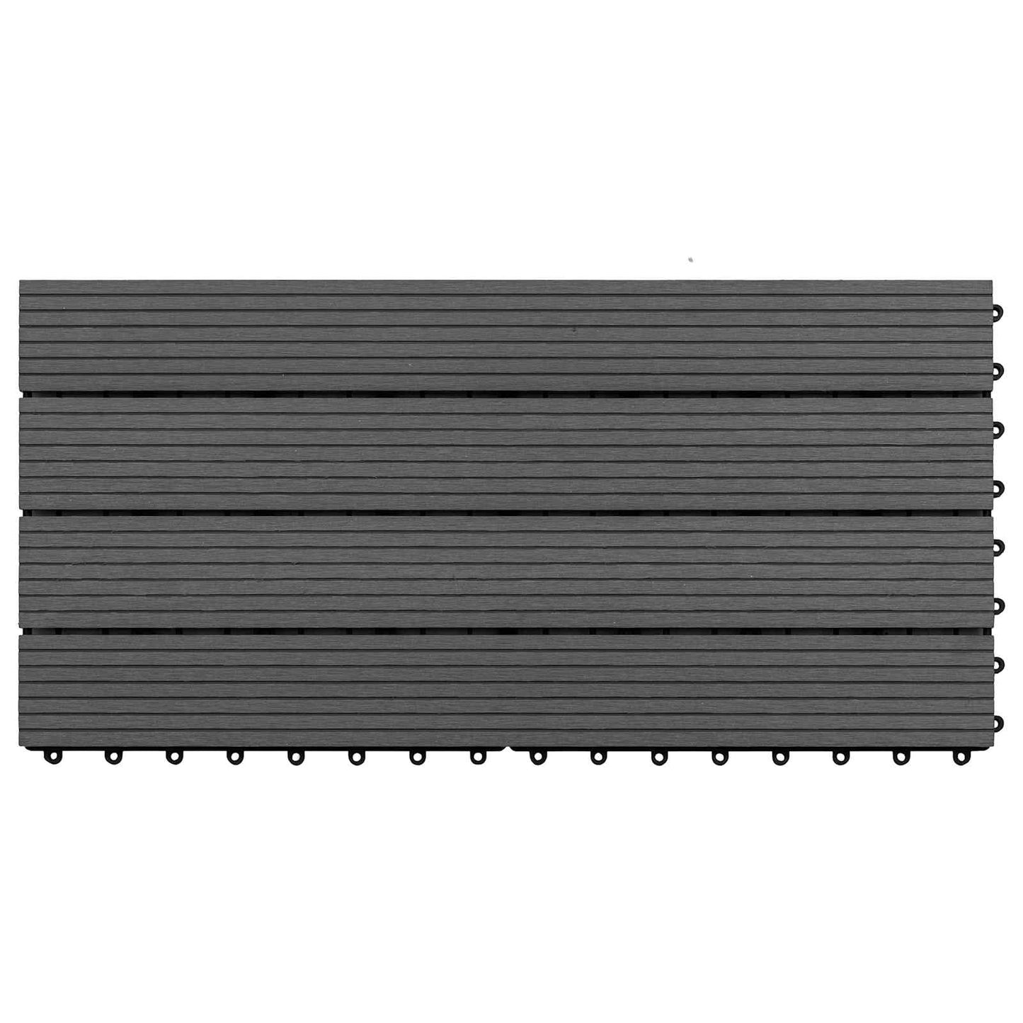vidaXL Πλακάκι Δαπέδου 6 pcs Μαύρο 60 x 30 cm WPC