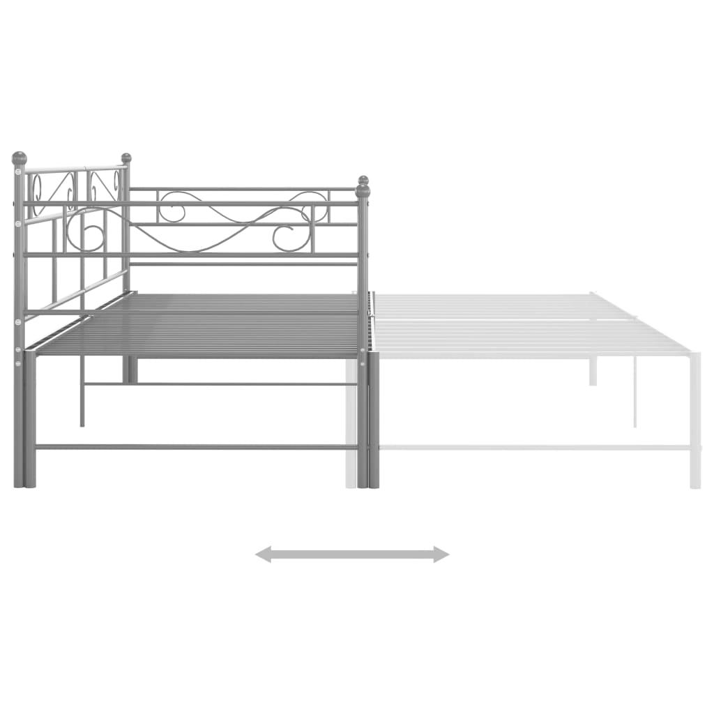 vidaXL Πλαίσιο για Καναπέ - Κρεβάτι Γκρι 90 x 200 εκ. Μεταλλικό