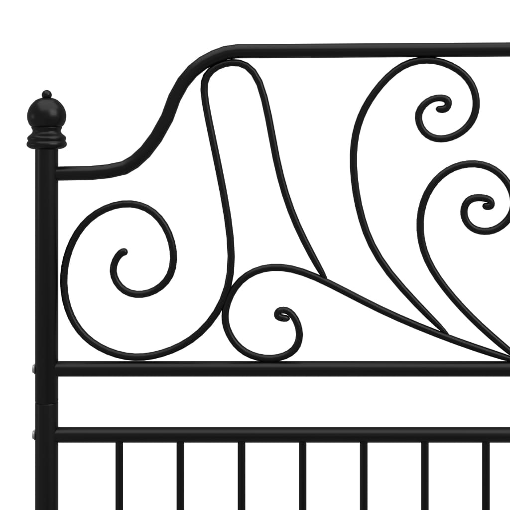 vidaXL Πλαίσιο Κρεβατιού Μαύρο 120 x 200 εκ. Μέταλλο