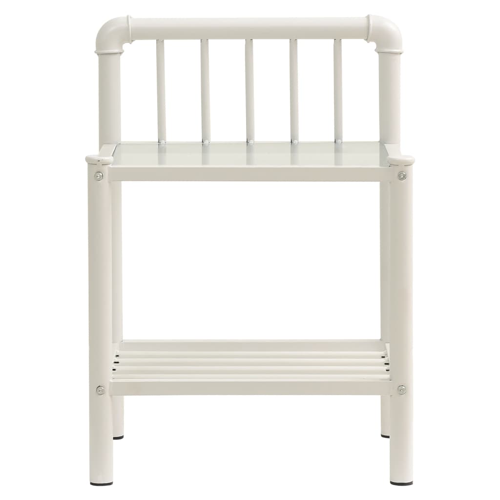 vidaXL Κομοδίνα 2 τεμ. Λευκά και Διαφανή από Μέταλλο και Γυαλί