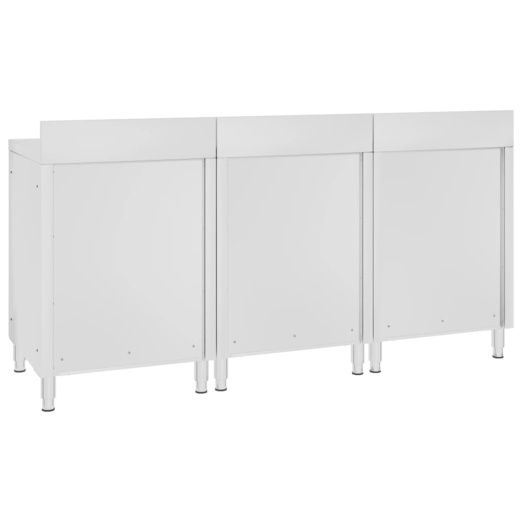 vidaXL Ερμάριο Πάγκος Εργασίας 180 x 60 x 96 εκ. από Ανοξείδωτο Ατσάλι