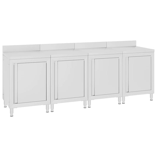vidaXL Ερμάριο Πάγκος Εργασίας 240 x 60 x 96 εκ. από Ανοξείδωτο Ατσάλι