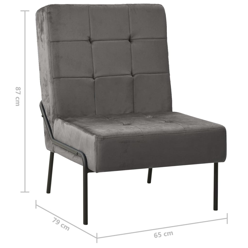 vidaXL Καρέκλα Relax Σκούρο Γκρι 65 x 79 x 87 εκ. Βελούδινη