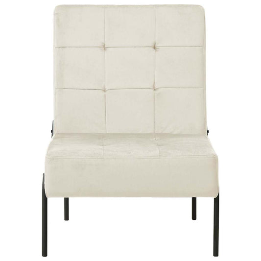 vidaXL Καρέκλα Χαλάρωσης 65 x 79 x 87 Κρεμ Λευκή Βελούδινη