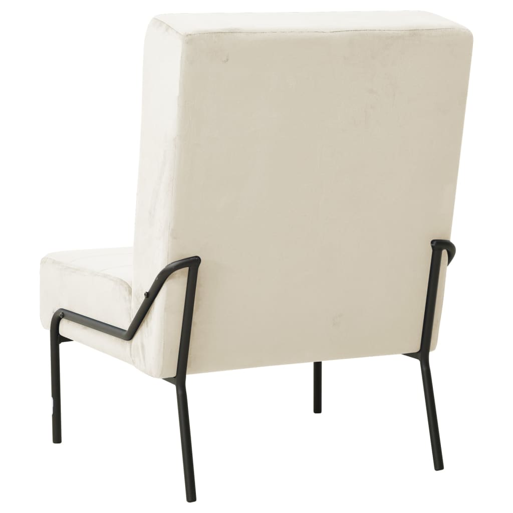 vidaXL Καρέκλα Χαλάρωσης 65 x 79 x 87 Κρεμ Λευκή Βελούδινη