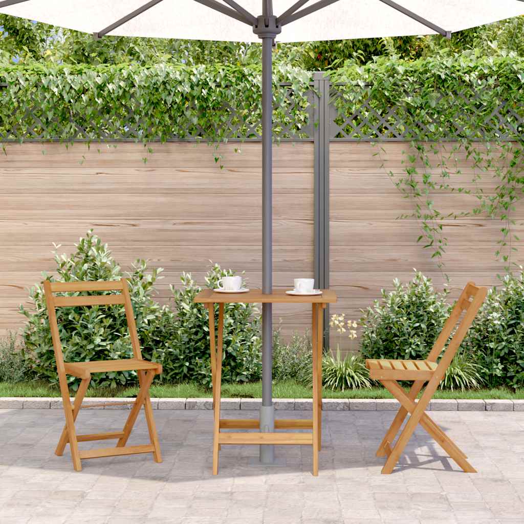 vidaXL Τραπέζι Κήπου Πτυσσόμενο 60 x 60 x 75 εκ. από Μασίφ Ξύλο Ακακίας