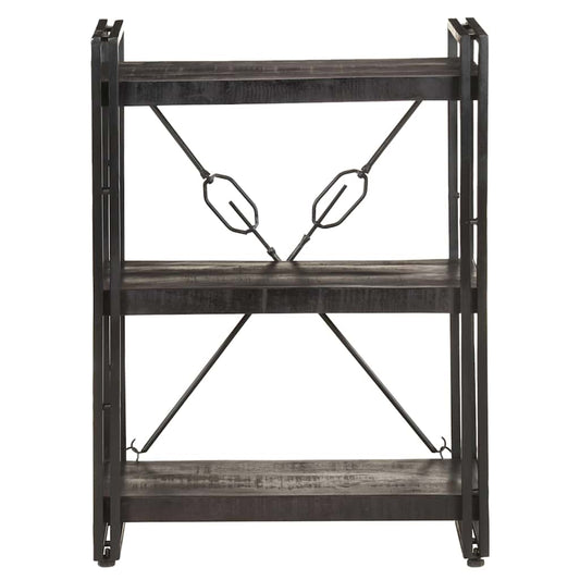 vidaXL Βιβλιοθήκη με 3 Επίπεδα Μαύρη 60x30x80 εκ. Μασίφ Ξύλο Μάνγκο