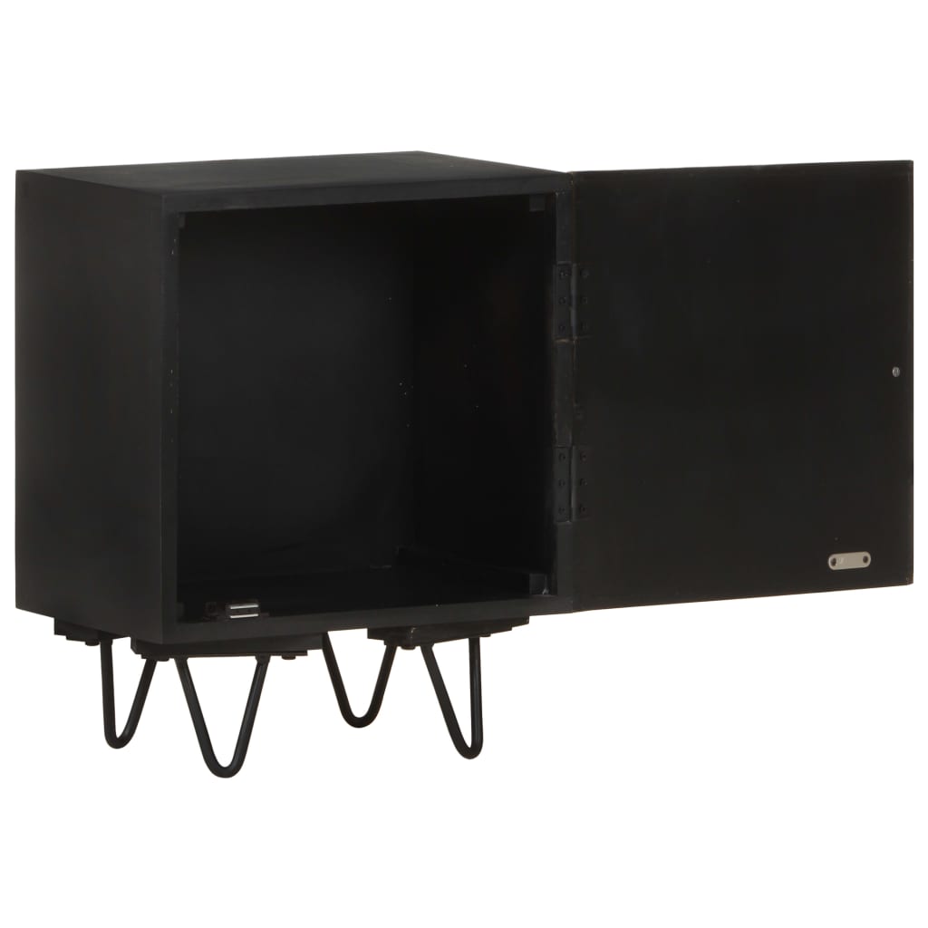 vidaXL Κομοδίνο 40 x 30 x 50 εκ. Ορειχάλκινη Πρόσοψη Μασίφ Ξύλο Μάνγκο