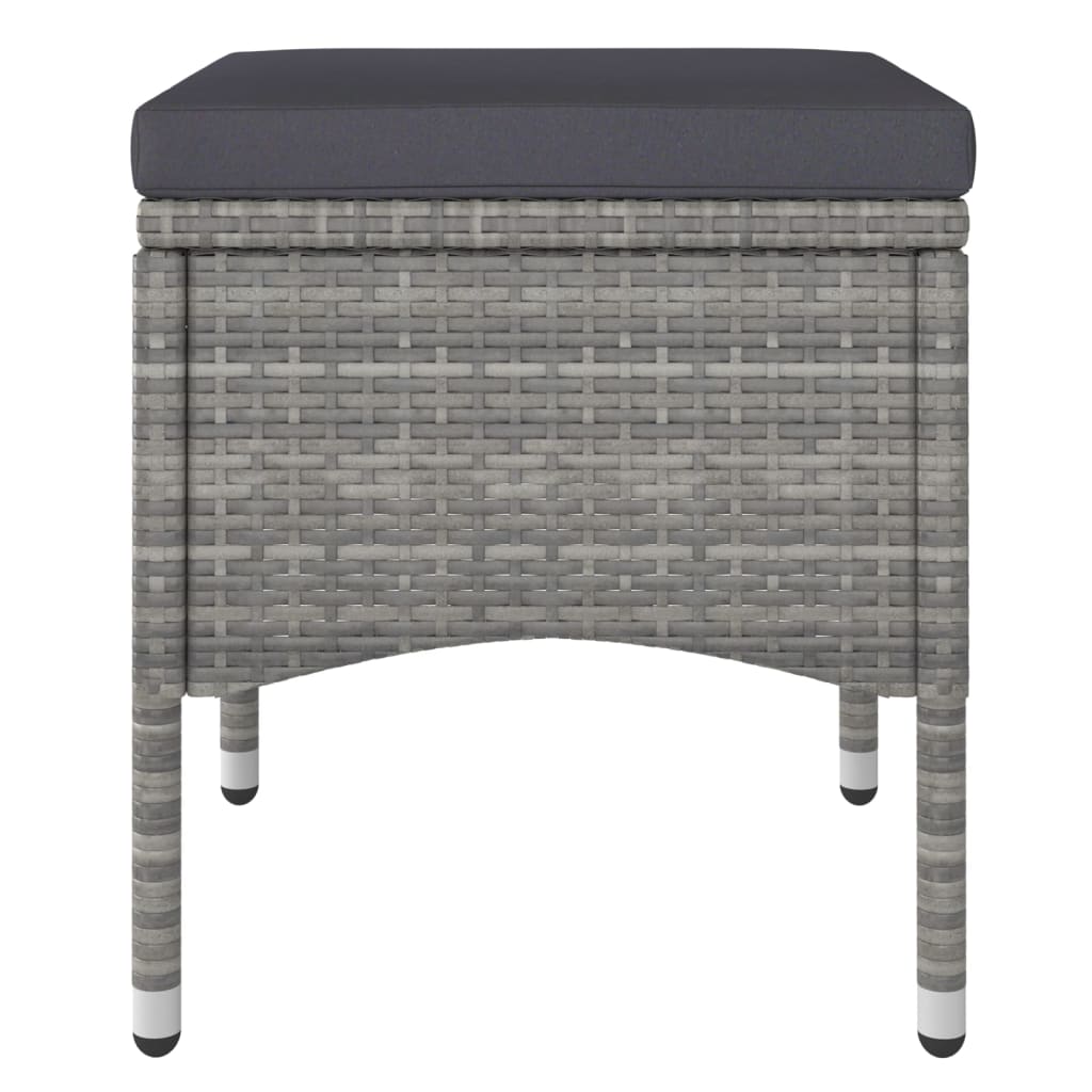 vidaXL Τραπεζαρία Κήπου Σετ 5 Τεμαχίων Γκρι Συνθ. Ρατάν / Ψημένο Γυαλί