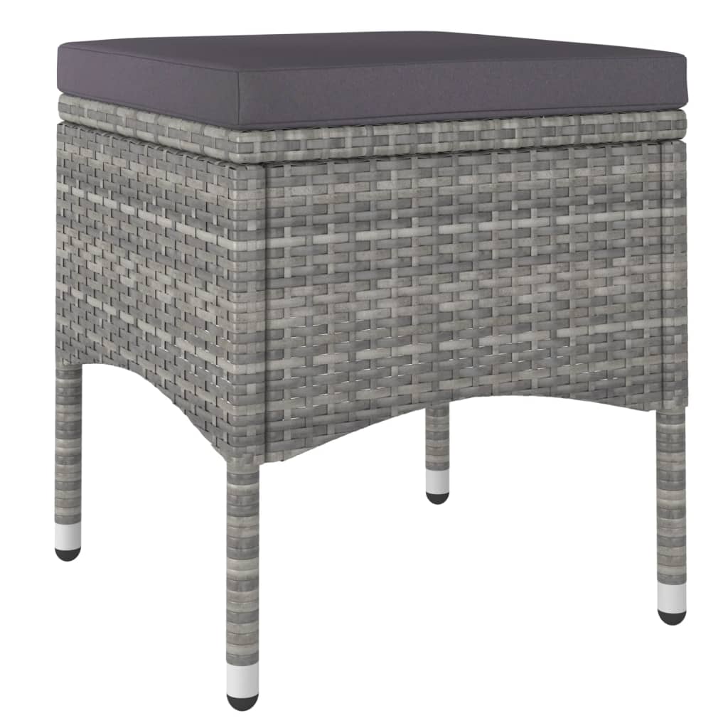 vidaXL Τραπεζαρία Κήπου Σετ 5 Τεμαχίων Γκρι Συνθ. Ρατάν / Ψημένο Γυαλί