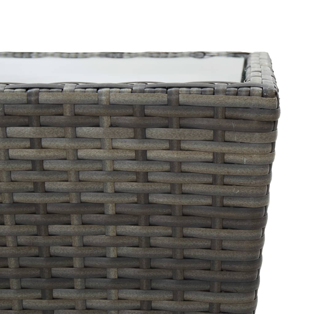 vidaXL Σετ Επίπλων Mπιστρό 3 τεμ. Γκρι Συνθετικό Ρατάν / Ψημένο Γυαλί