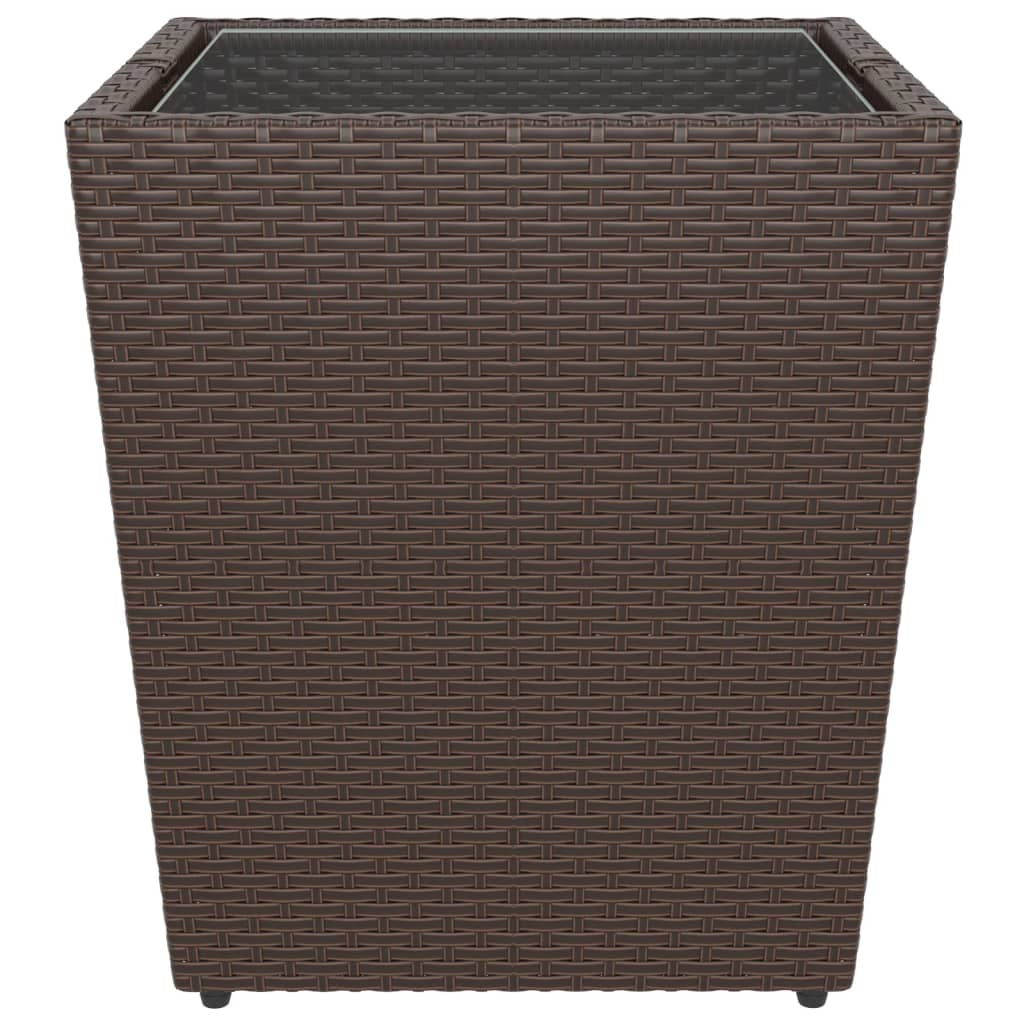 vidaXL Σετ Επίπλων Bistro Κήπου 5 τεμ. Καφέ Συνθ. Ρατάν/Ψημένο Γυαλί