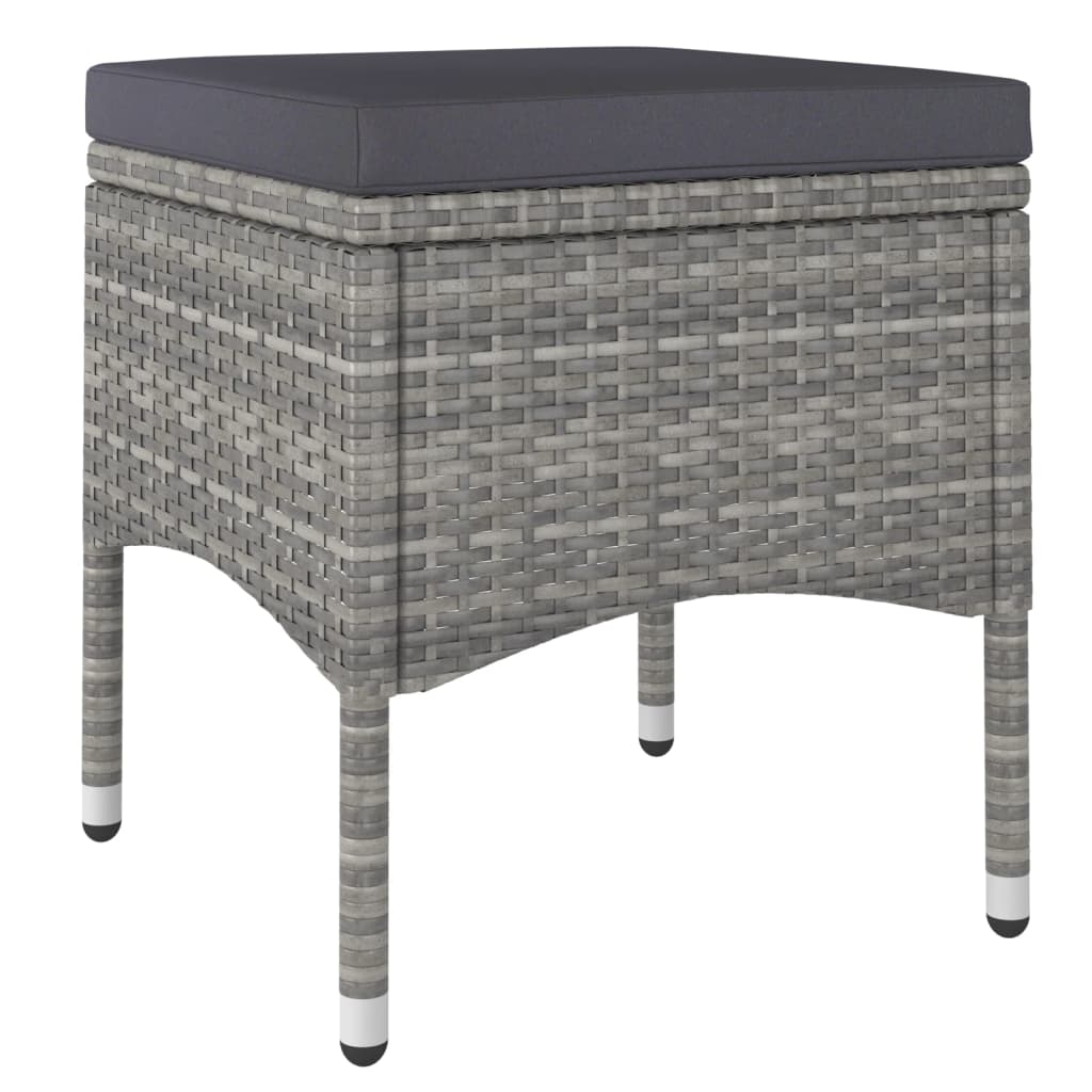 vidaXL Σετ Επίπλων Bistro Κήπου 5 τεμ. Γκρι Συνθ. Ρατάν/Ψημένο Γυαλί