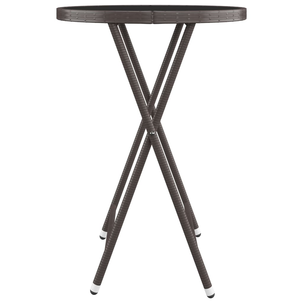 vidaXL Σετ Επίπλων Bistro Κήπου 3 τεμ. Καφέ Συνθ. Ρατάν/Ψημένο Γυαλί